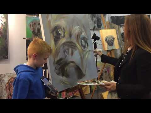 Painting Iwan Thomas's Frank at CRUFTS