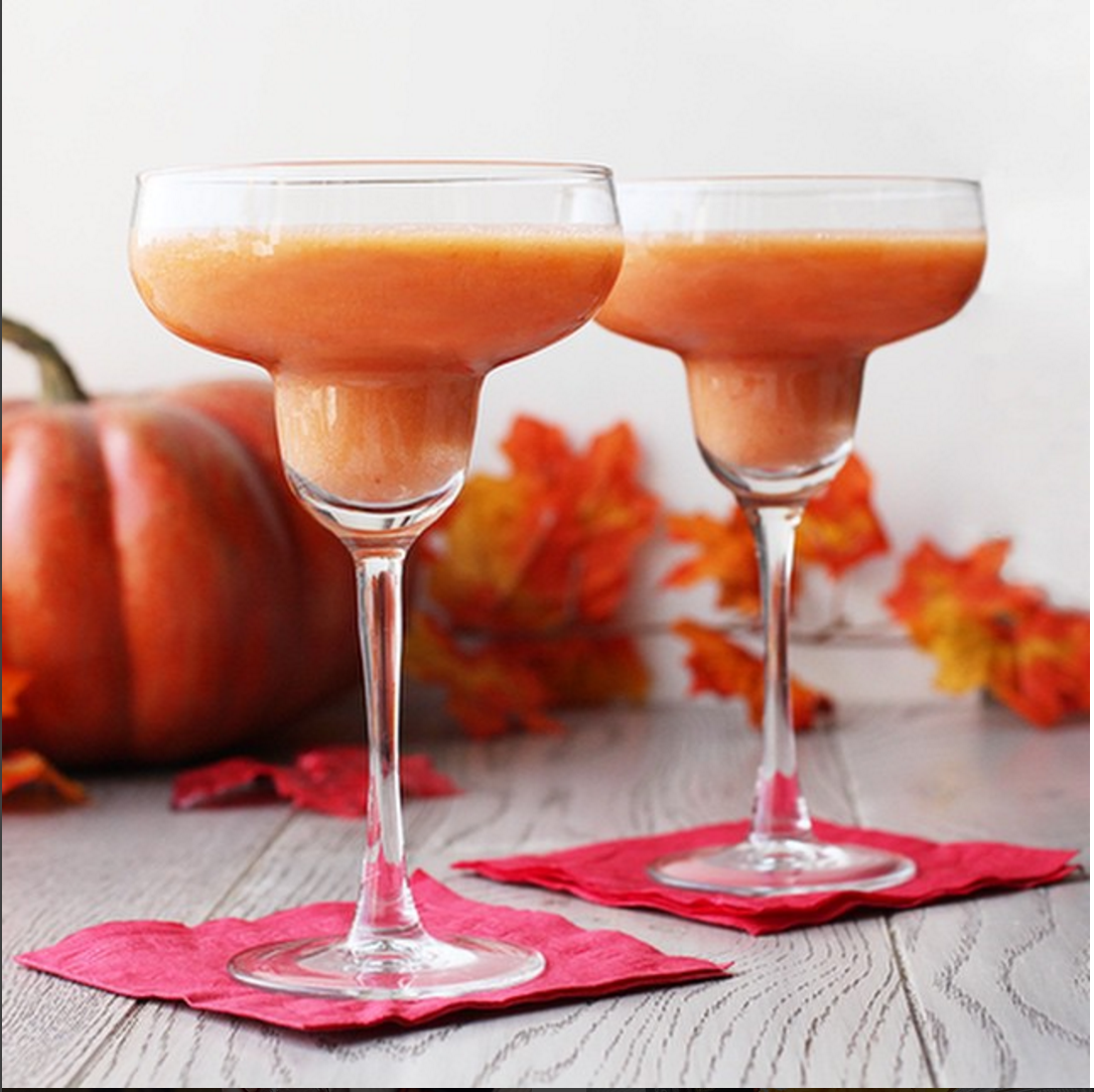 Who said margaritas are only for summer time? Try this cocktail recipe out to spice up your November: 1 oz. fresh lime juice + 1 oz. Pure Leaf Lemon Iced Tea + 1.5 oz tequila + 2 Tsp. 100% pumpkin puree + 1 splash Orange Liqueur + ice cubes + pinch of cinnamon, blend and enjoy!