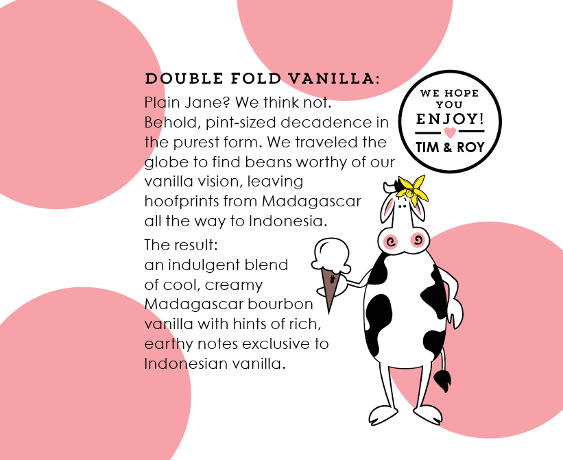 Product descriptions for Comfy Cow Ice Cream.