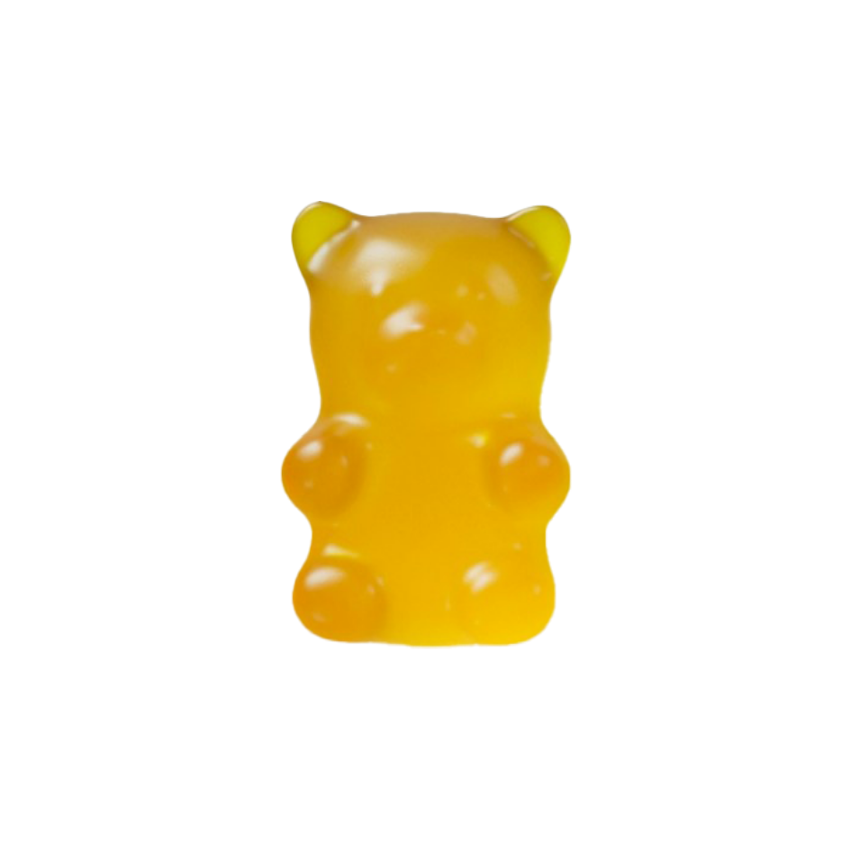 A yellow gummy bear