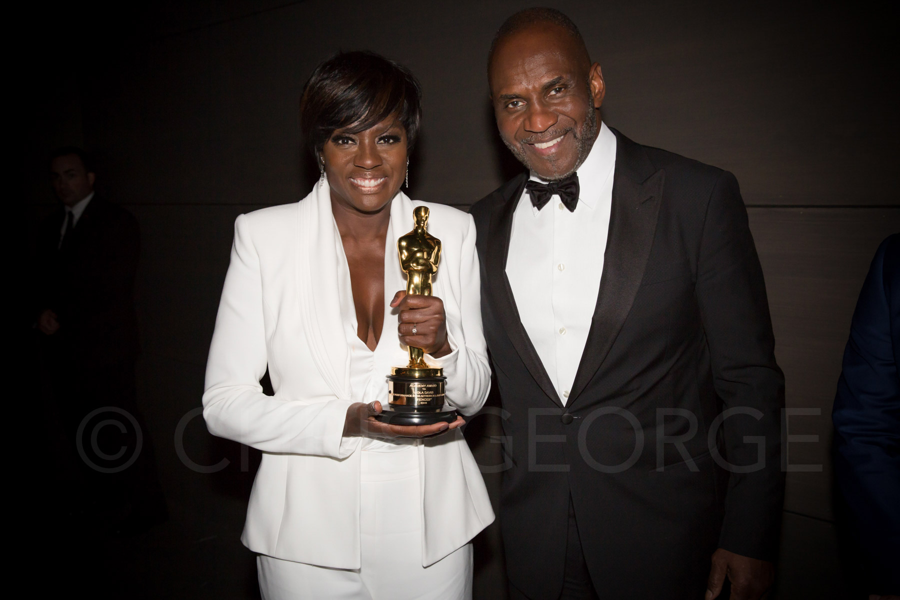 Viola Davis, Best Supporting Actress, 2017 with husband, Julius Tennon