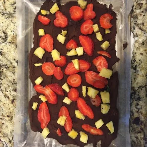 Freedom's attempt at chocolate covered strawberries. #fail