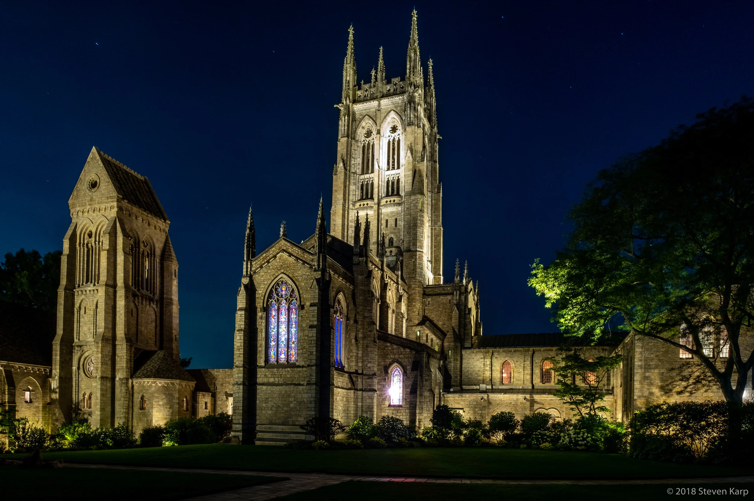 Bryn Athyn Cathedral, Night