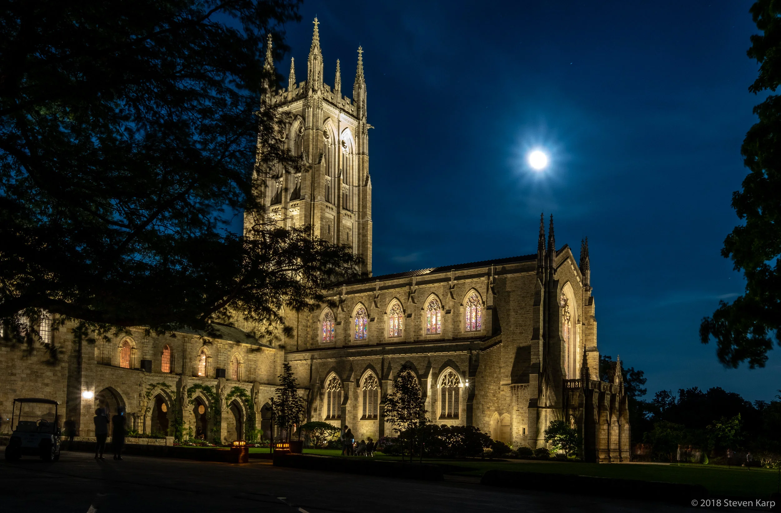 Bryn Athyn Cathedral w. Full Moon