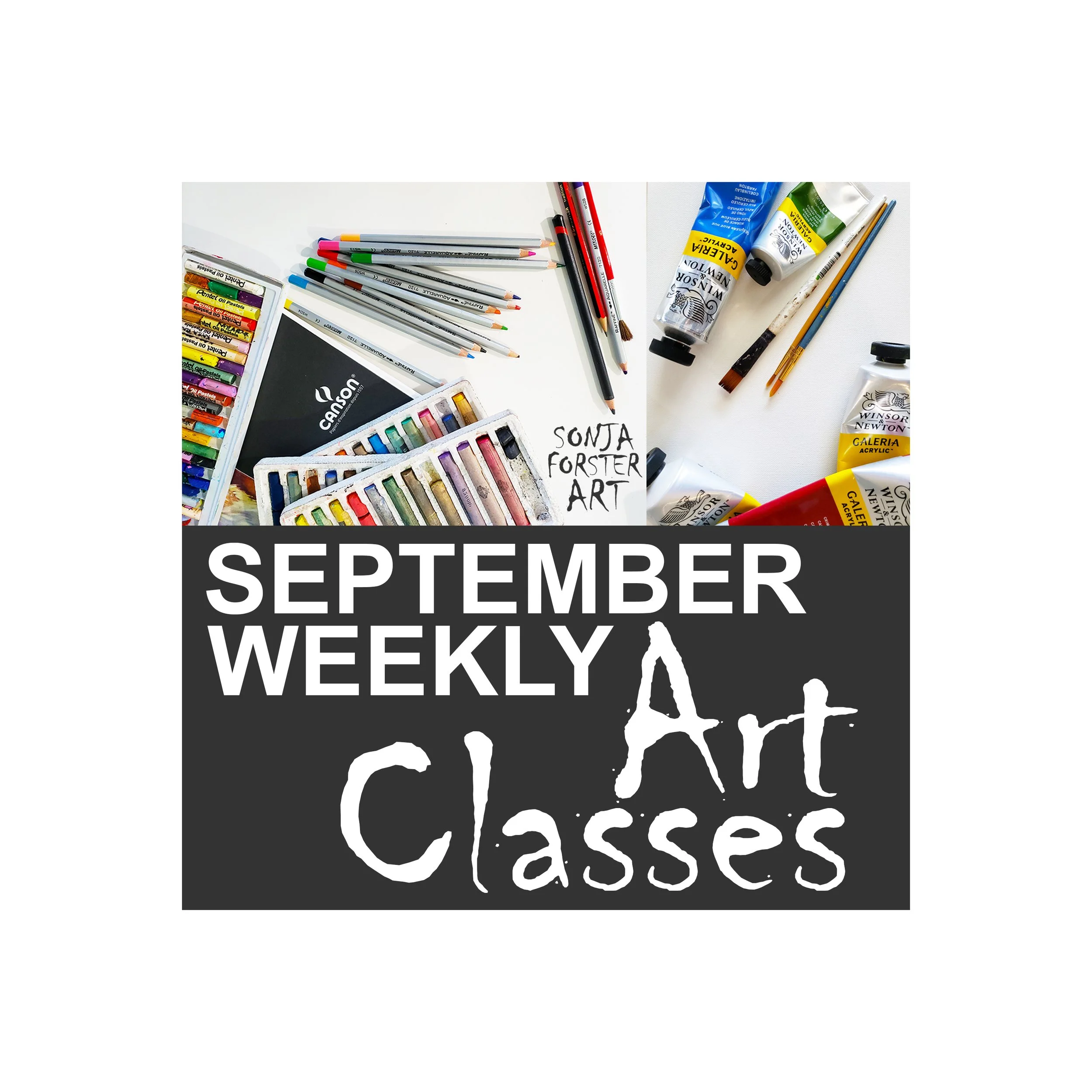 September Weekly Art Classes on Wednesdays or Thursdays