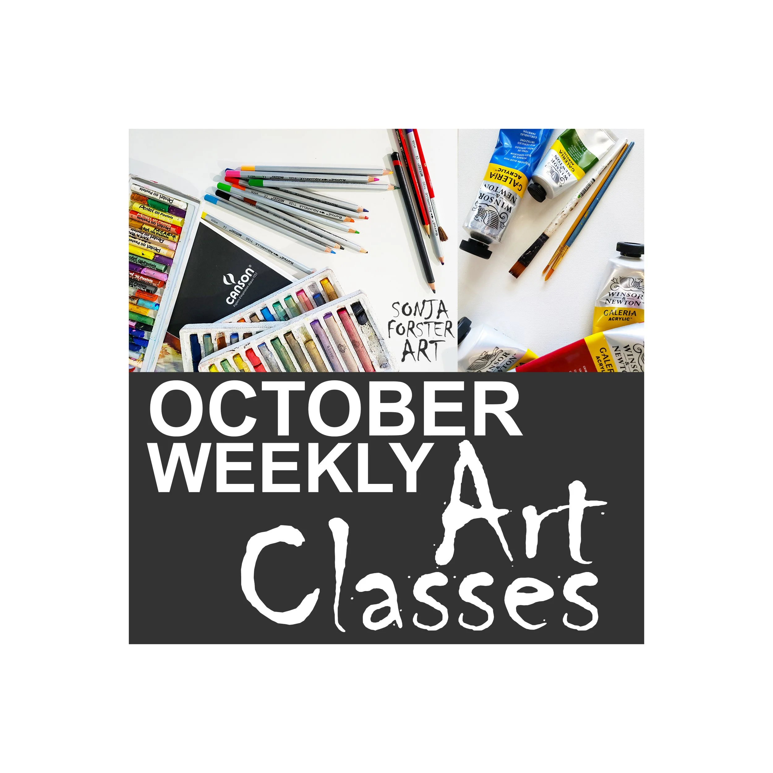 October Weekly Art Classes on Wednesdays or Thursdays