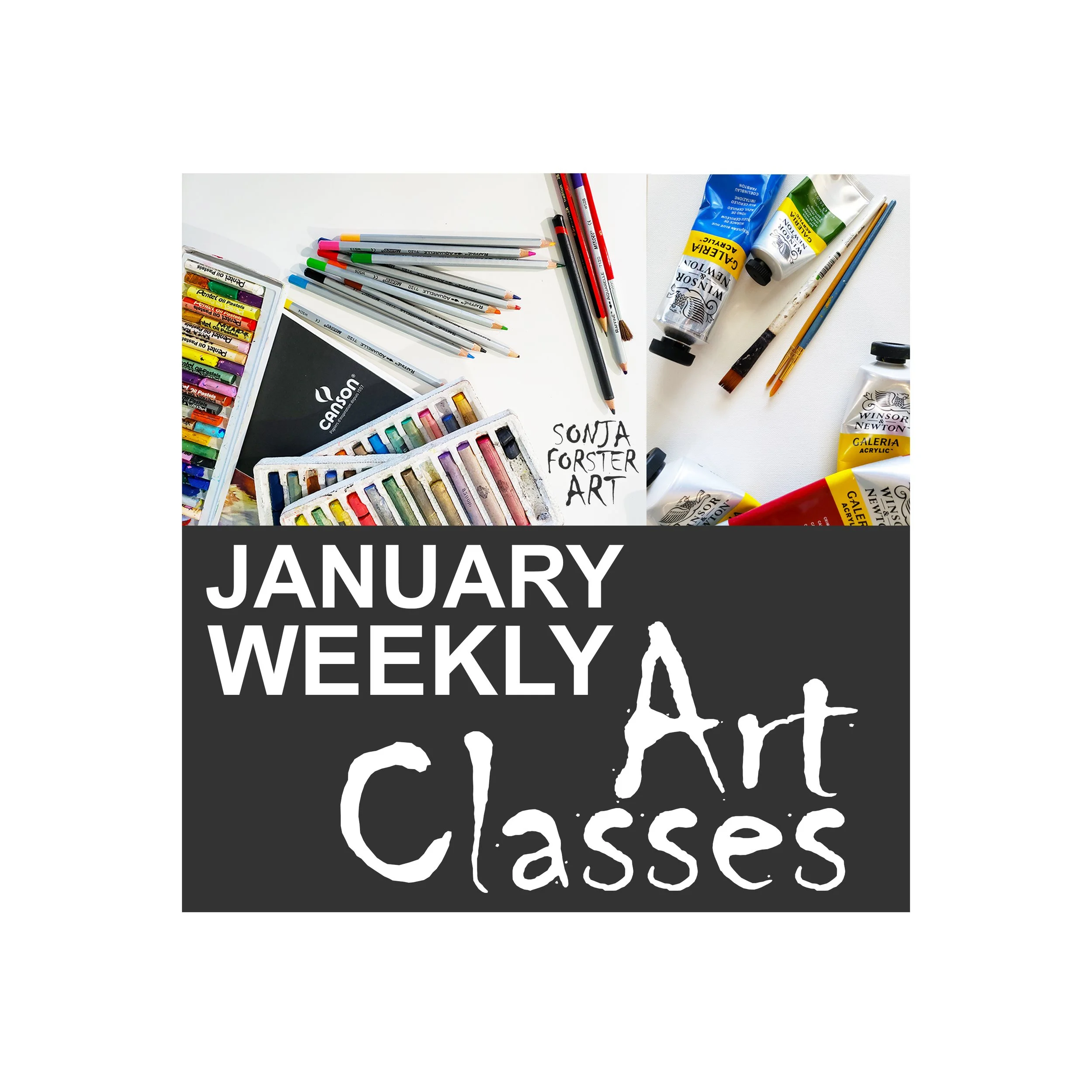 January Weekly Art Classes on Wednesdays or Thursdays