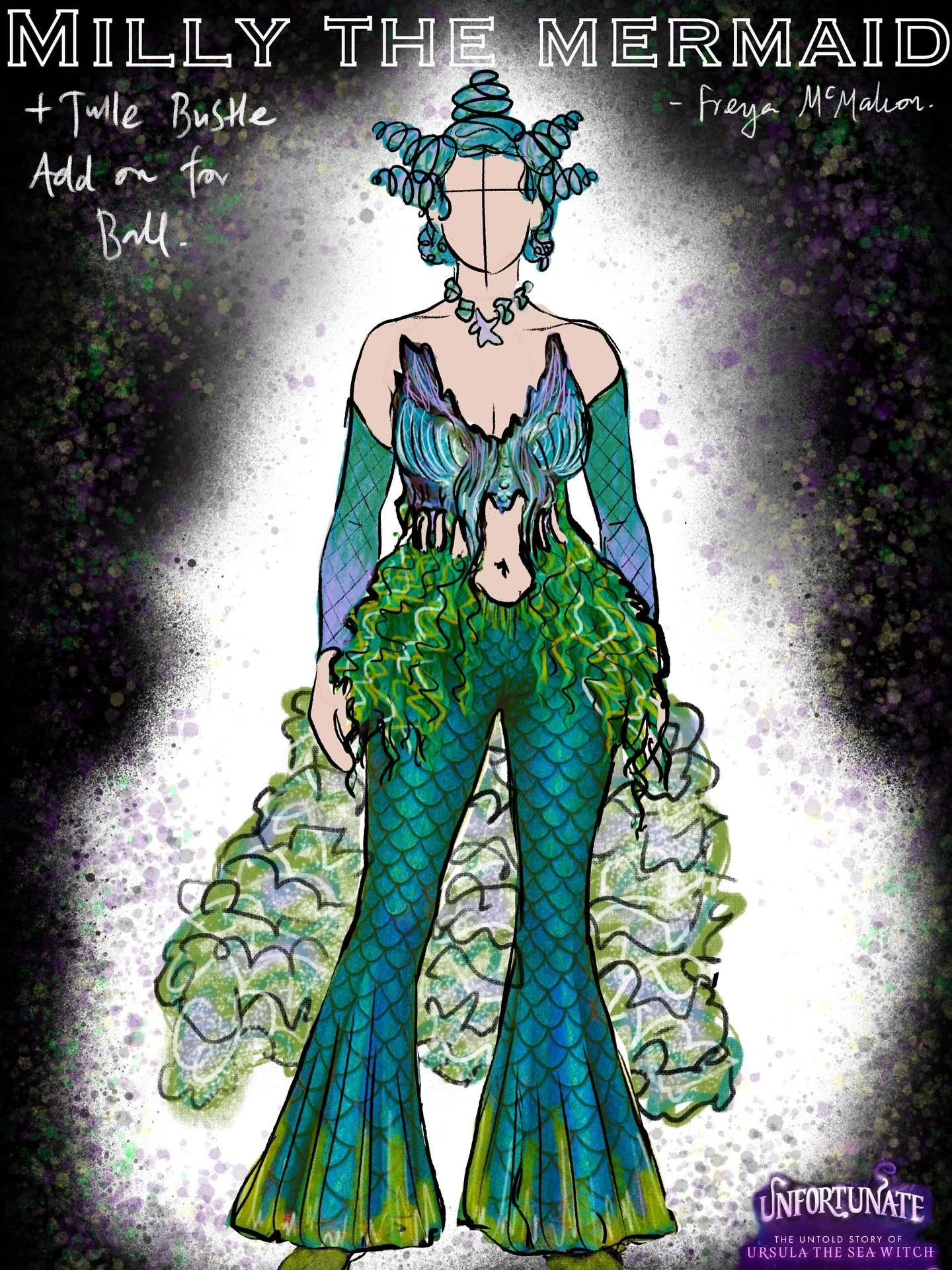 Some of the costume drawings for Unfortunate: The Untold Story of Ursula The Sea Witch @unfortunatemusical 🌊✨ Now playing at @theotherpalace for the next 2 months! 🐙💦

Book &amp; Lyrics: Robyn Grant &amp; Daniel Foxx. Compositions by Tim Gilvin. D