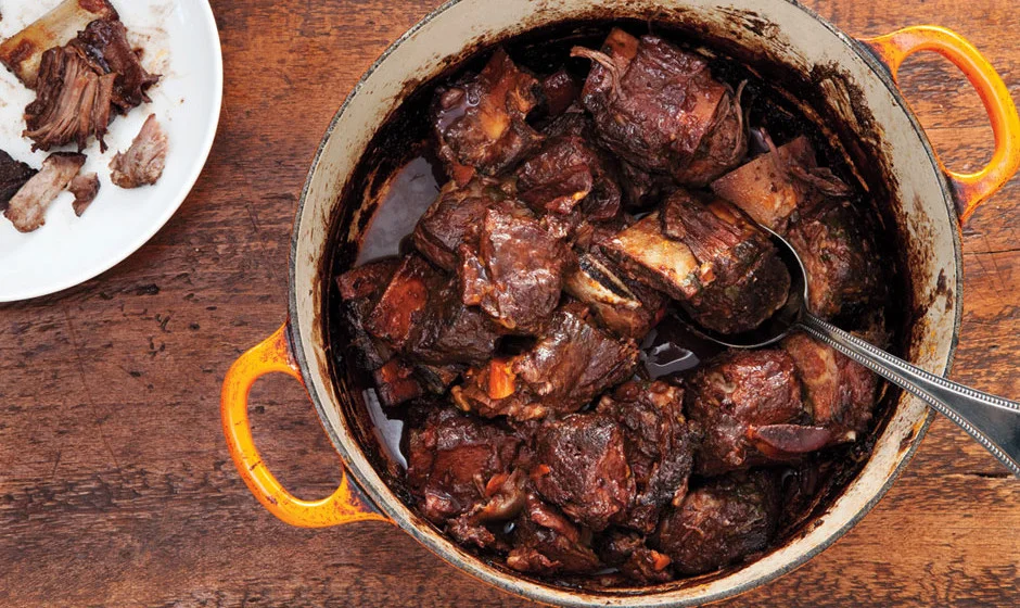 Short ribs braised in red wine