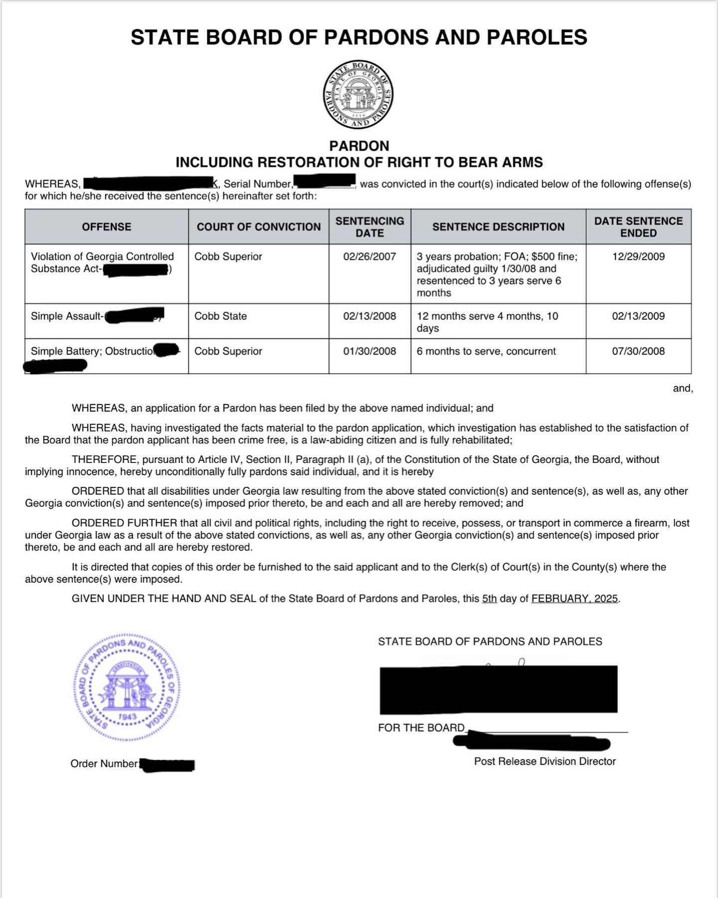 Another successful Applicant granted his rights! Full Pardon including the right to purchase and possess firearms. #pardon #convictedfelon #postconviction #restoration #restorationofrights #thelewisfirm #pardon #secondamendment #georgia #lawyer #atto