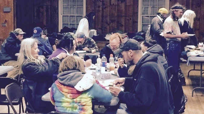 Dinner, Seaman’s Lodge, Nevada City. Volunteers are needed year round to help prepare hot lunches and, in winter months, to help provide extreme weather shelter.