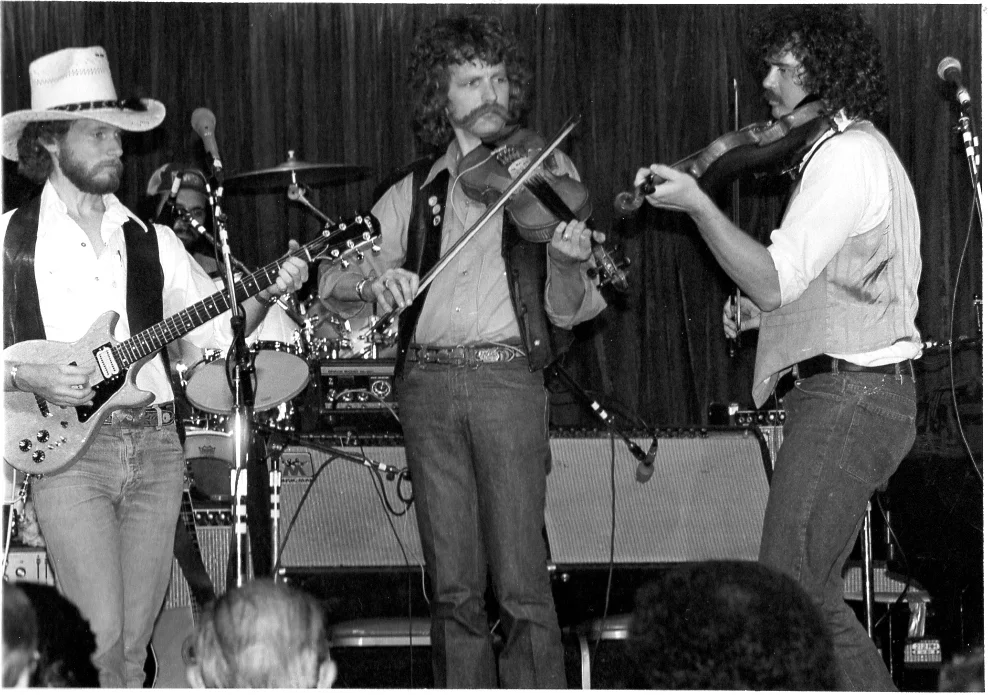Jan Carritt, Doug Atwell, and Jim Shirey onstage at the Palomino.