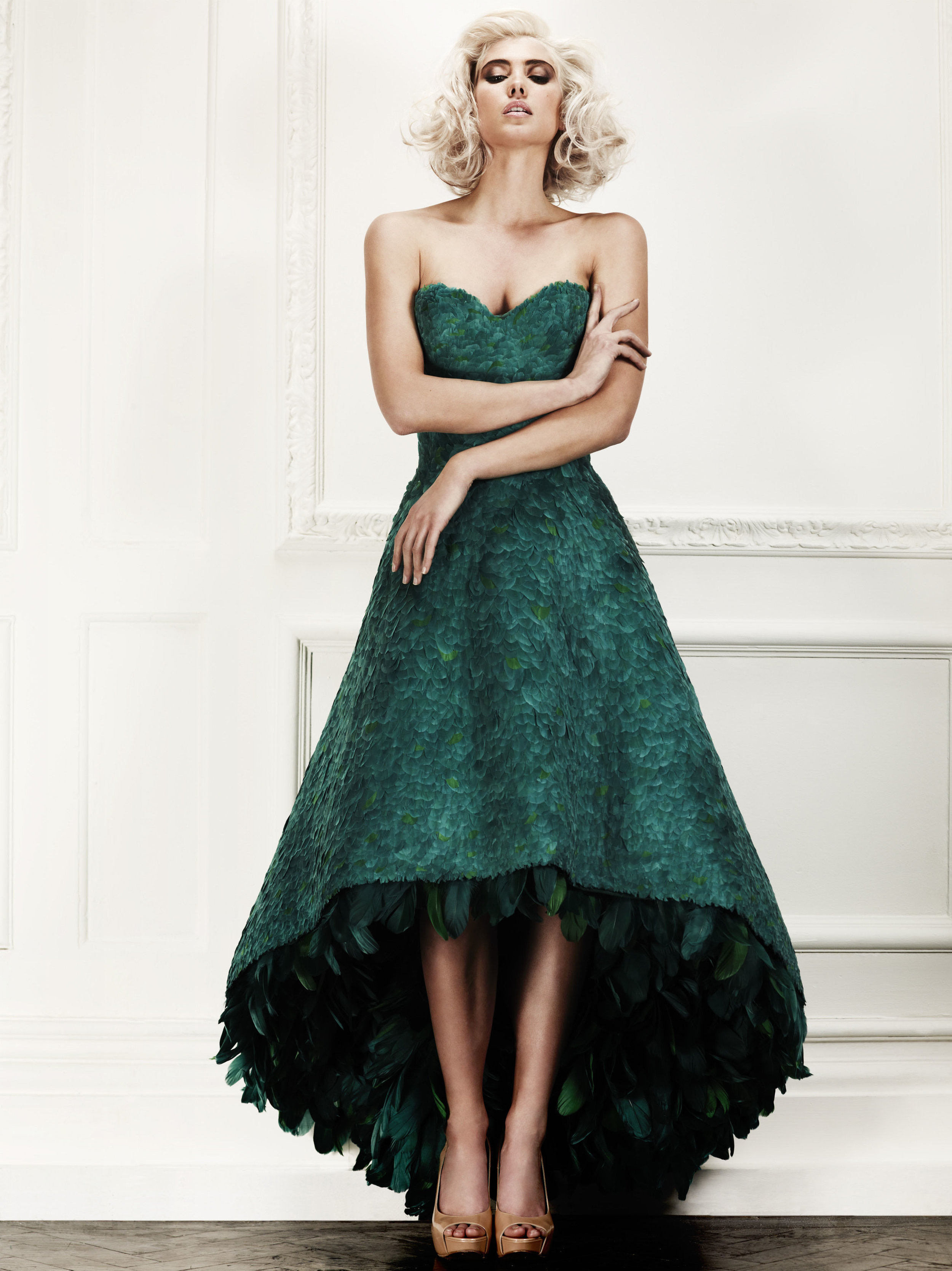 This is one of the hand made exquisite dresses that was shown during the Afternoon Tea - priced at £40,000!