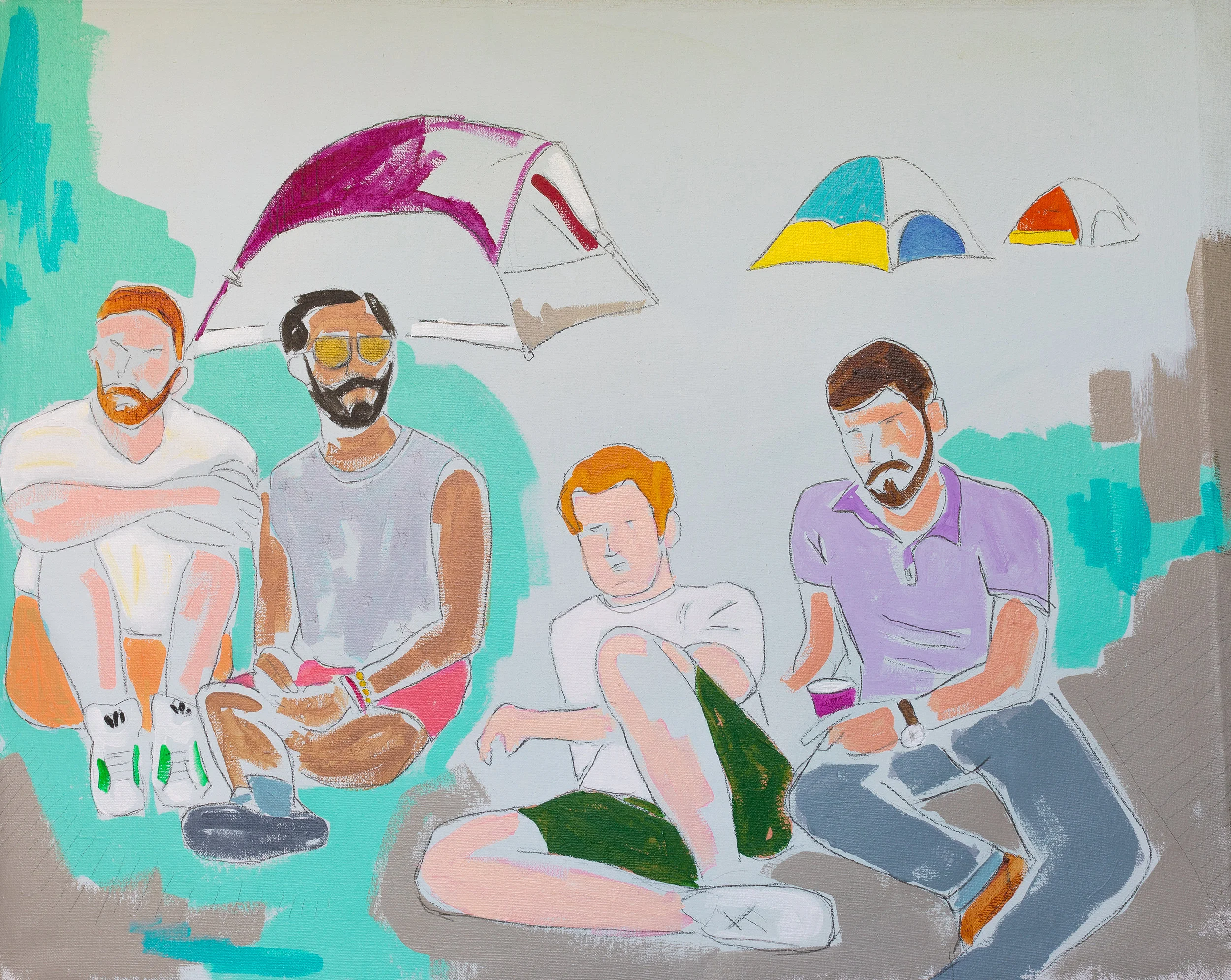 ‘Russian River (why do they watch as I stare at the sun)’ - 2018 acrylic and graphite on canvas