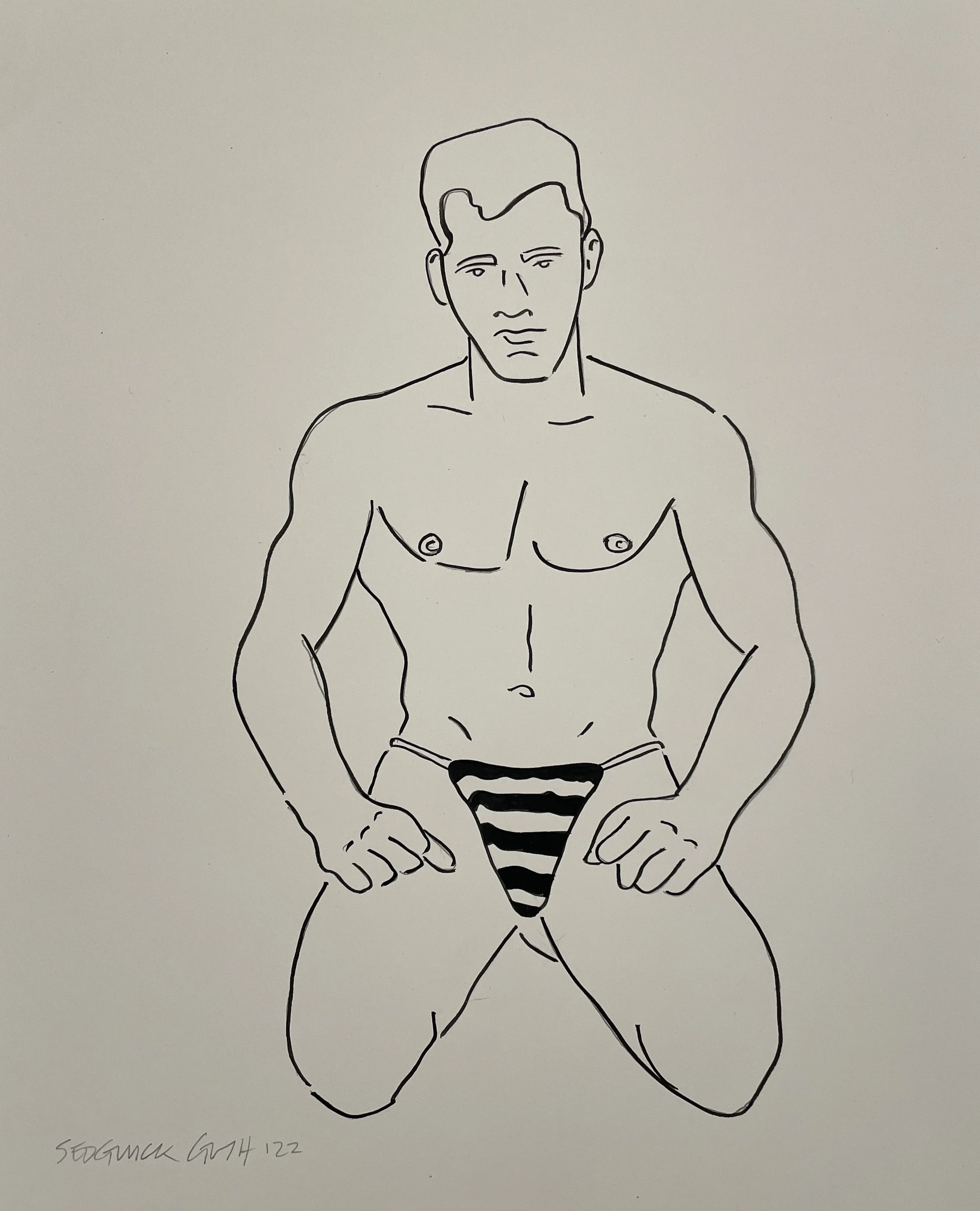 kneel in striped posing strap.jpg