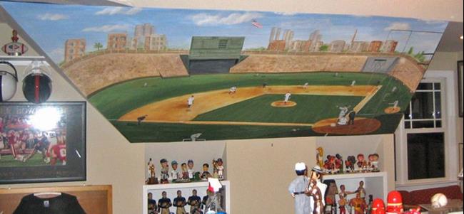Baseball Bonus Room Mural