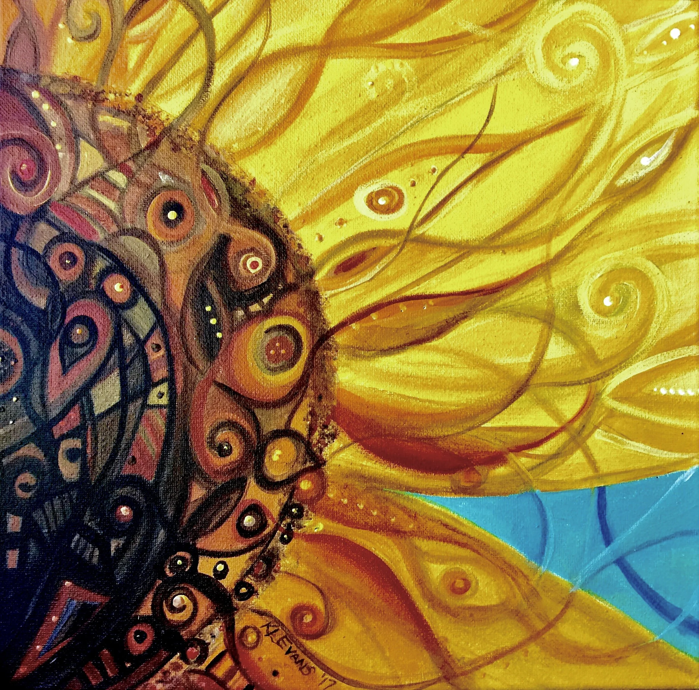 Abstract Swirlism Sunflower