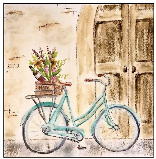 Wednesday 9/23 ,  7:30-9PM (CST) Intermediate Watercolor Class- Napa Valley Bike Tour