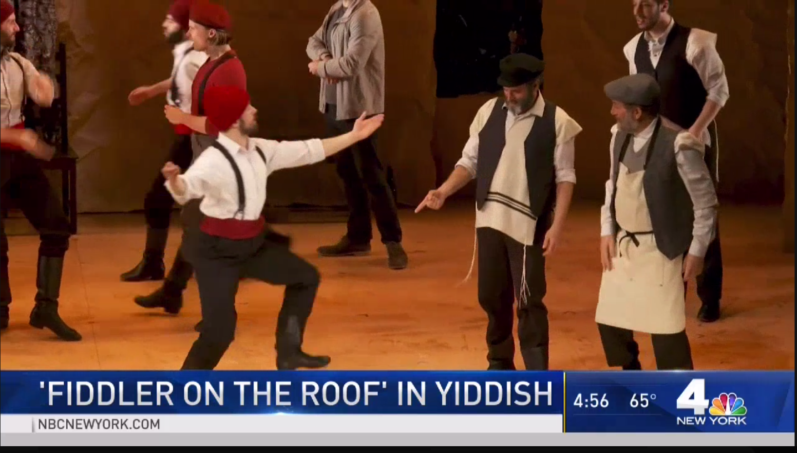 James Monroe Stevko in a face with Steven Skybell in high energy dance number “Le Khayim!” (“To Life)