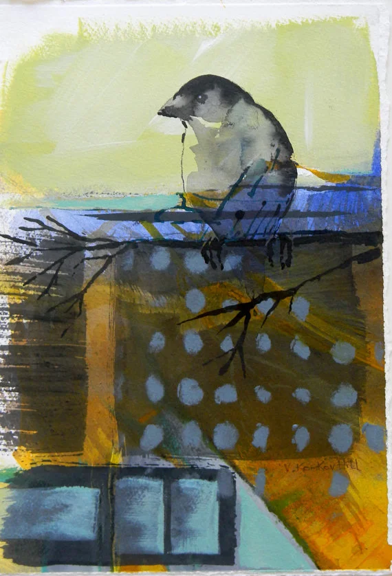 Little Sparrow-acrylic on watercolour paper. 2014