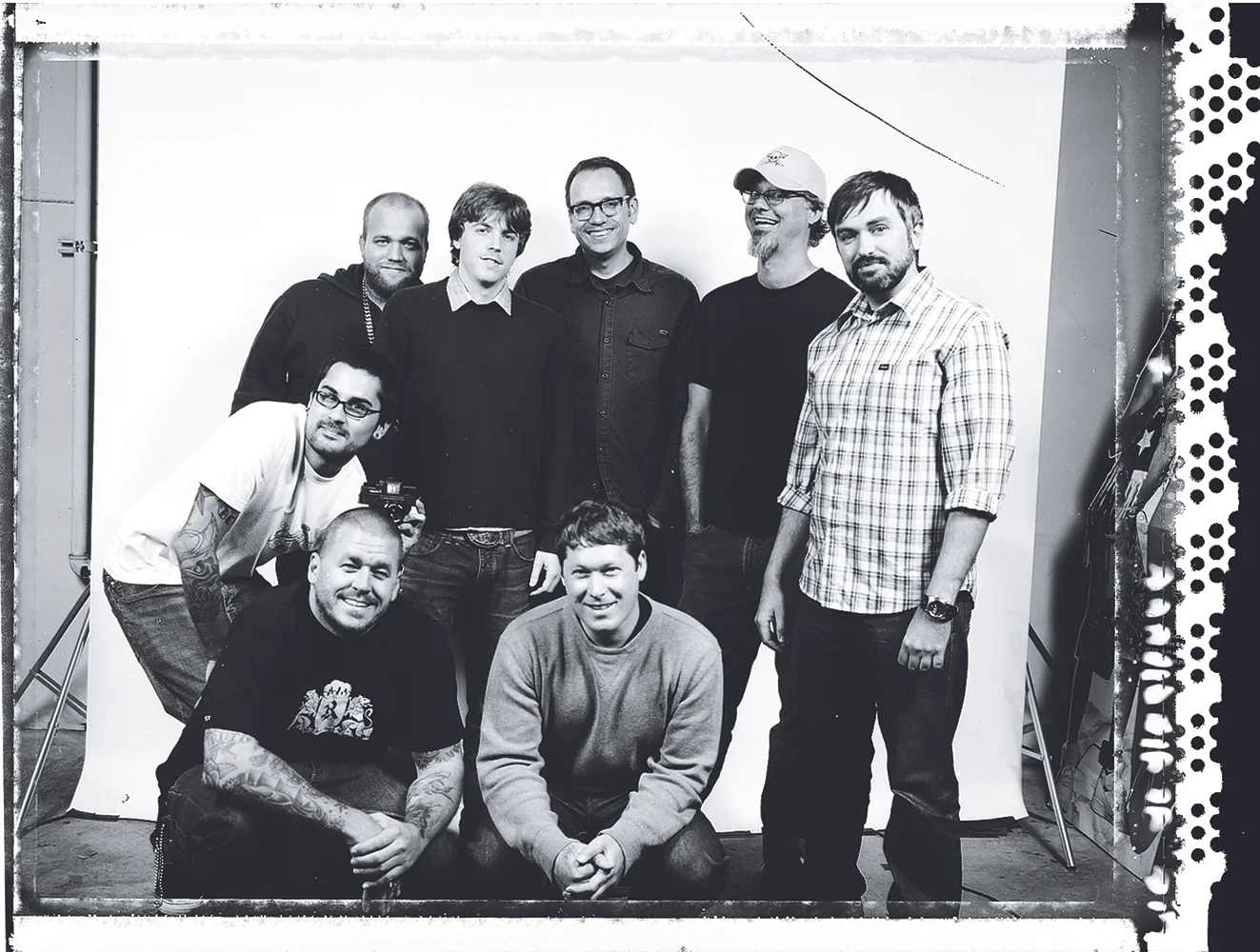 The Art Dump collective, 2005. (back row) Eric Anthony , Chris Waycott , Andy Mueller , Andy Jenkins , Michael Coleman . (front row) Christian Morin , Tony Larson , Jeremy Carnahan .