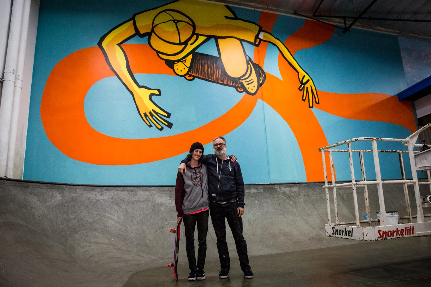 "Not To Scale" mural by Andy Jenkins at the Berrics in Los Angeles. Photos Chasen Marshall.
