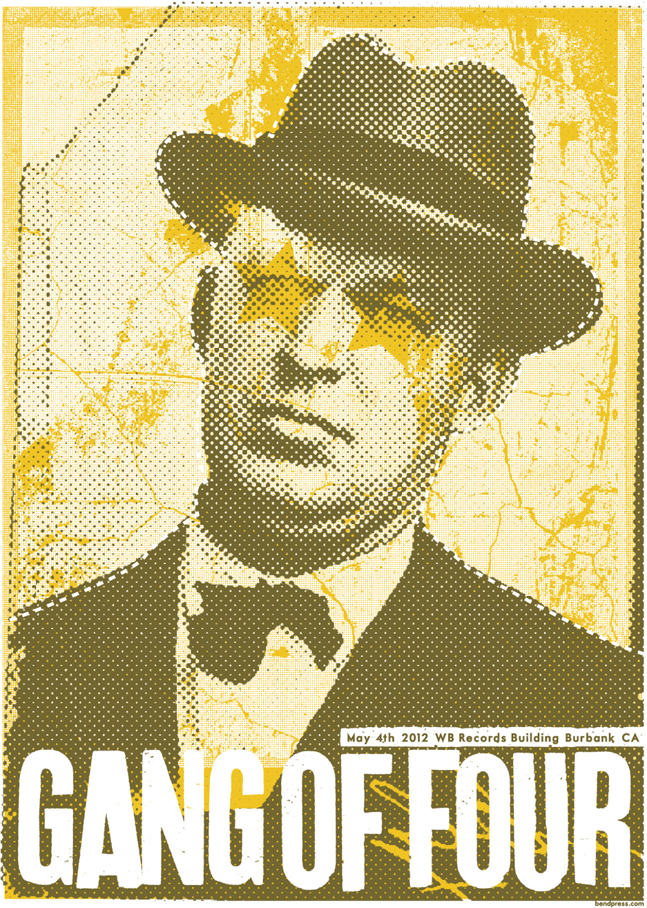 Gang of Four , signed, limited edition, silkscreened print, Warner Brothers Records .