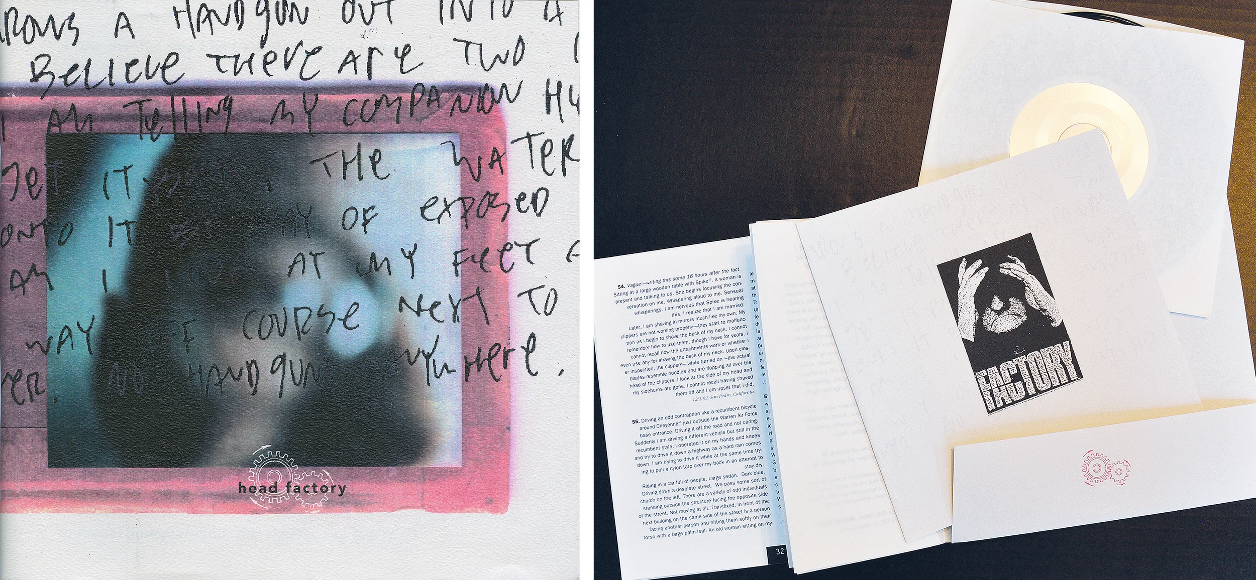 Bend issue #15, " Head Factory " A limited edition publication featuring various page sizes, paper types and a 7" single by the band, Factory , nested in an inside-cover pocket.