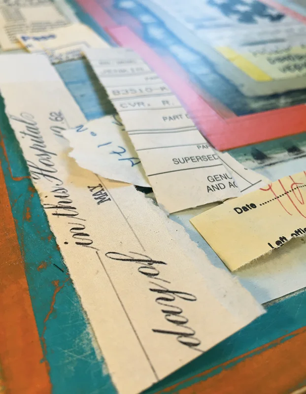 Mixed media, working detail.