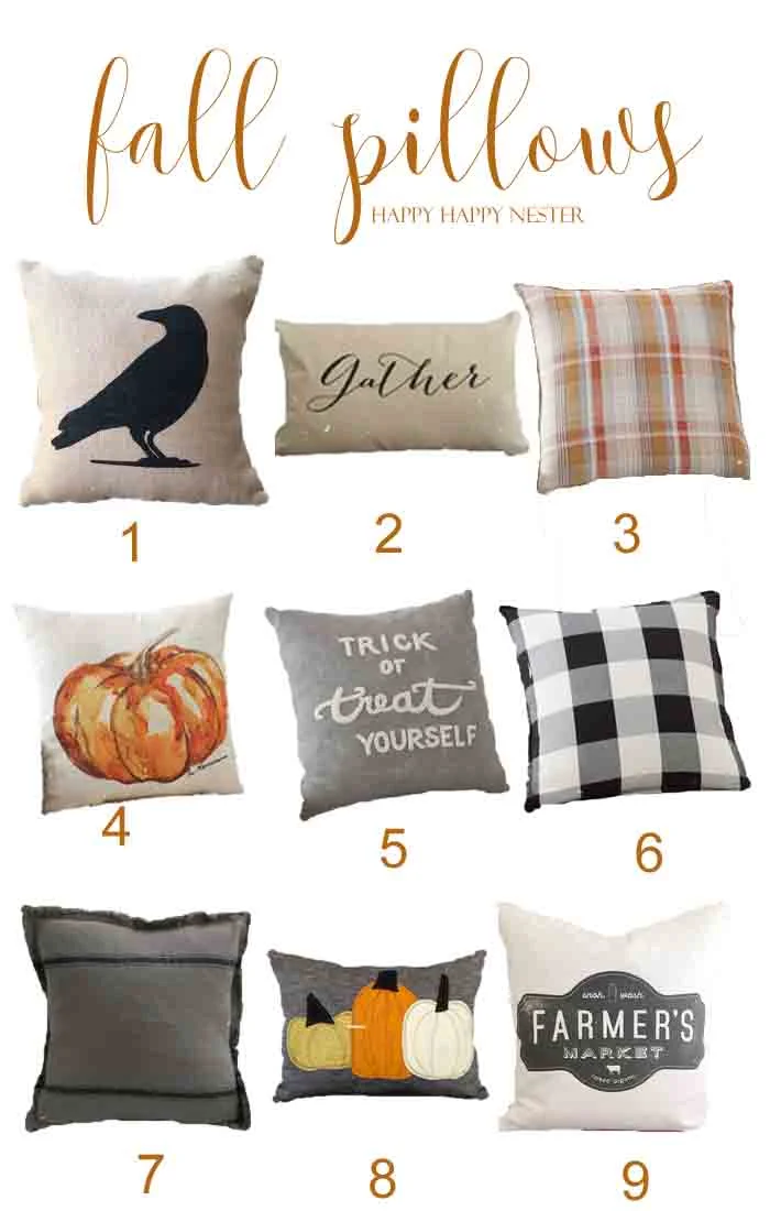 Collection of Fall Pillows from the Happy Happy Nester