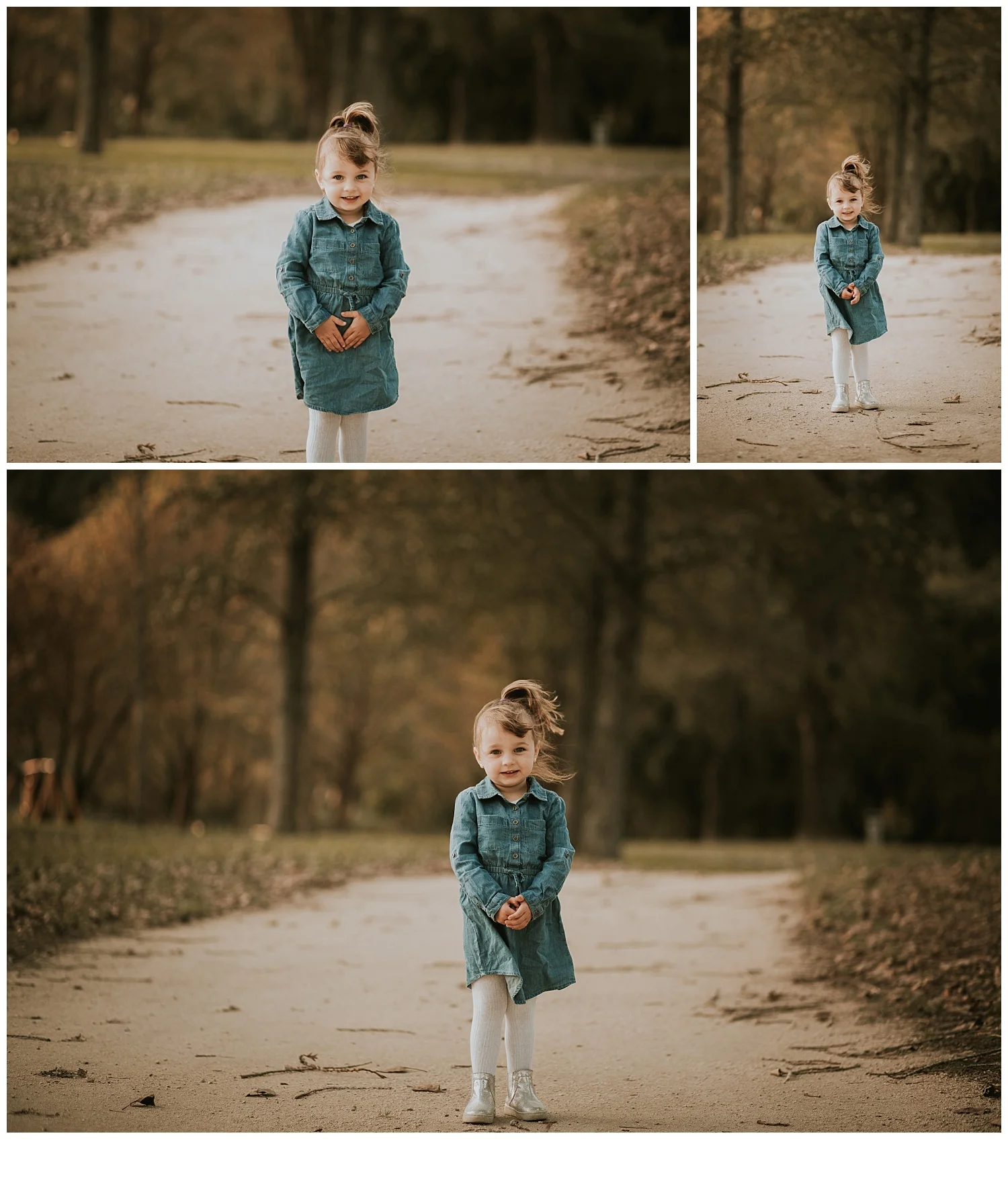 family photoshoot with girl posing