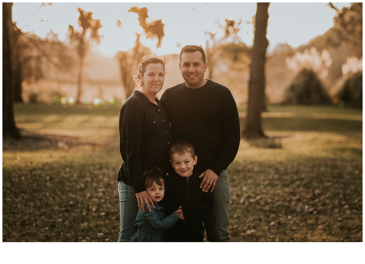 family portrait evening sunset