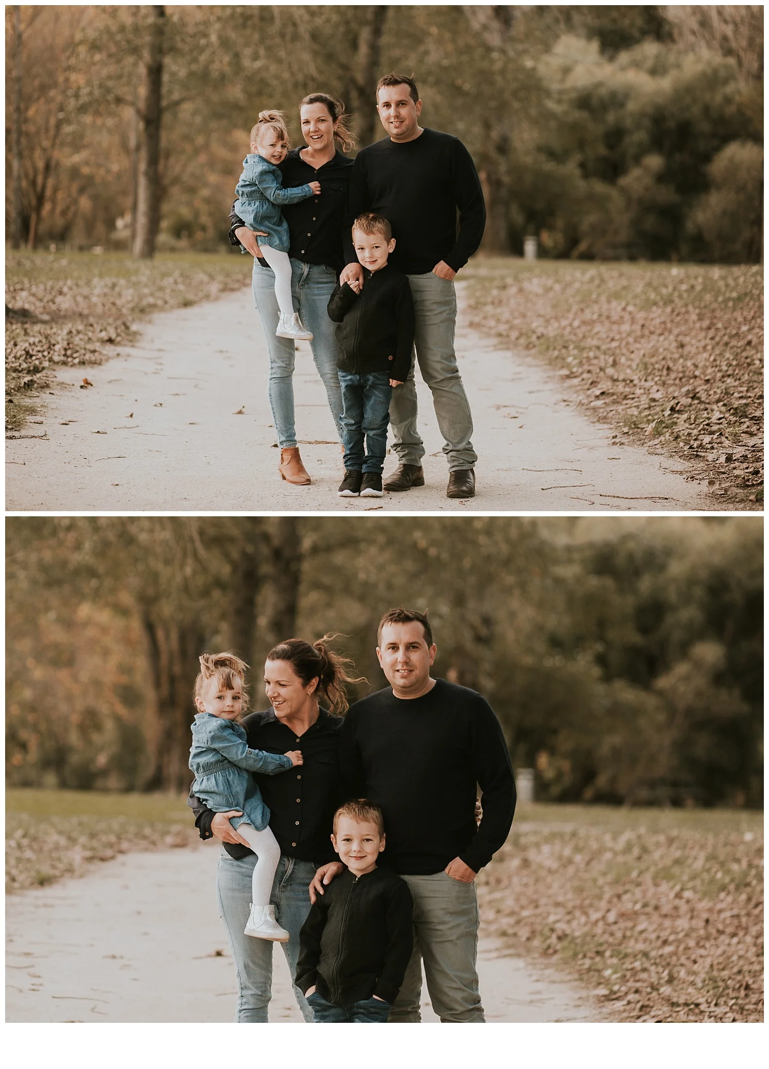 Family portrait evening sunset