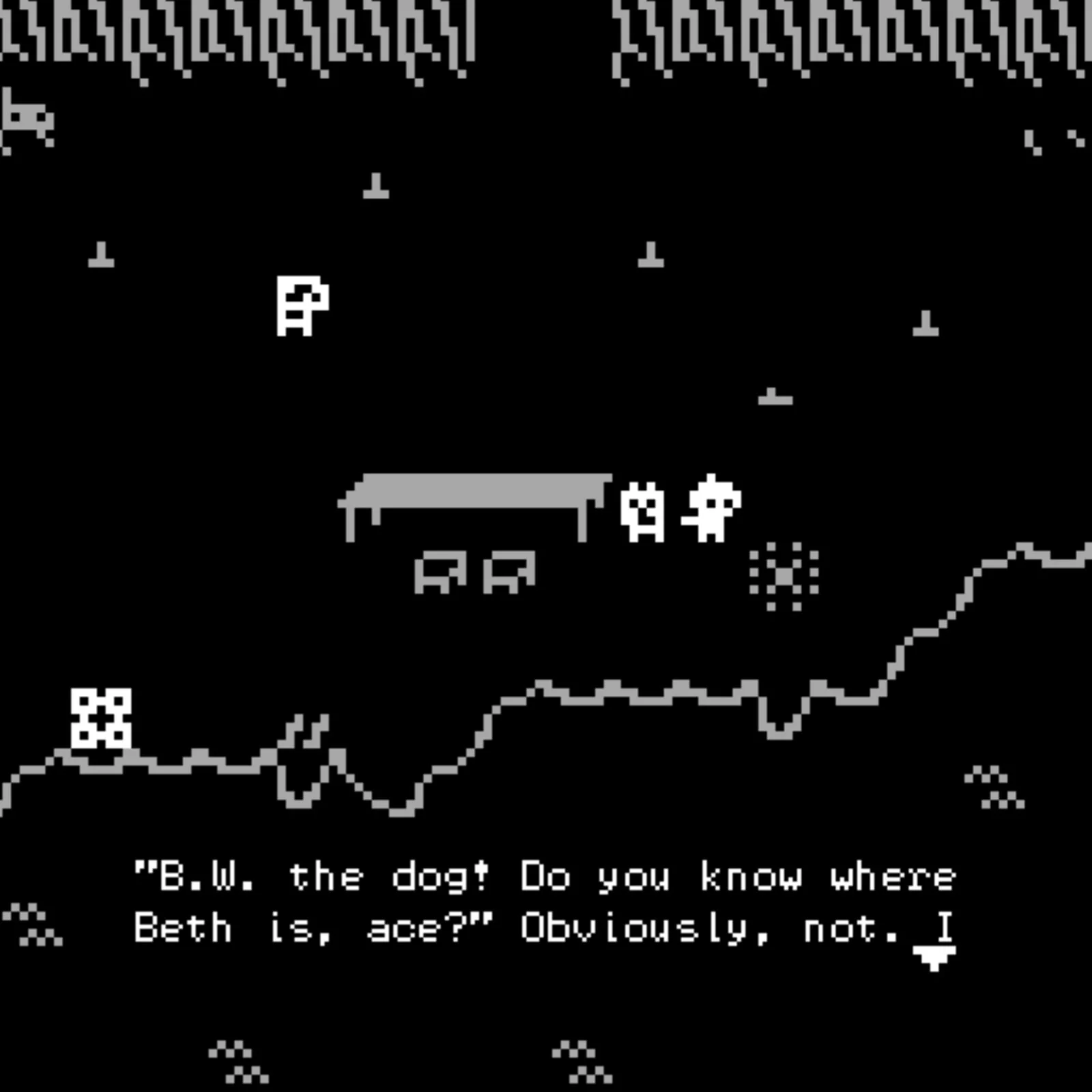 Gameview with dialogue