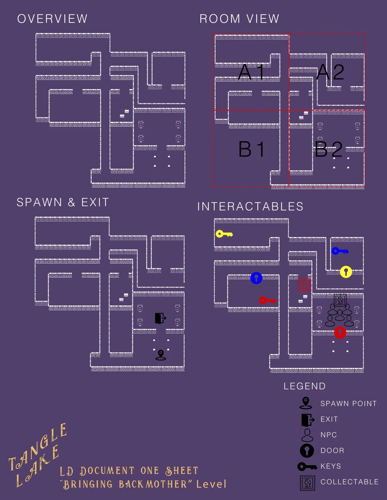 Level Design One Sheet for the "Bringing Back Mother" Level