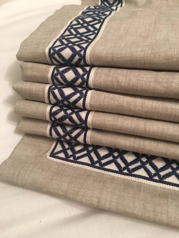 Check Out These Beauties!  Lovely Trimmed Roman Shades!
