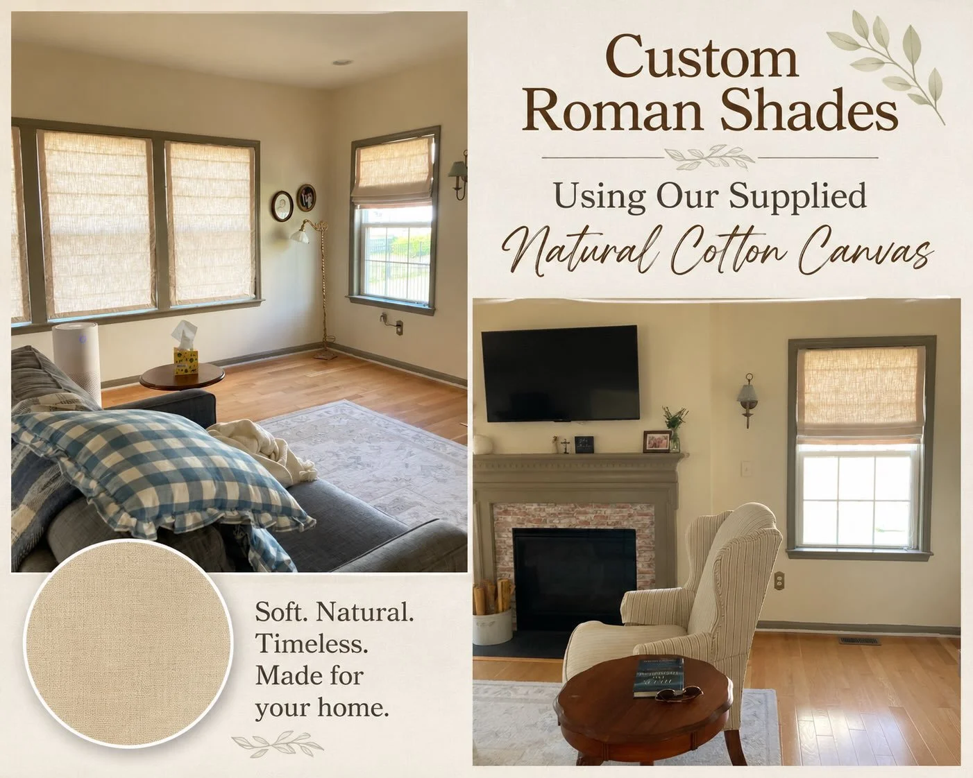 Some recent shades we made for our customer in PA. This fabric is just $20 per yard and we offer it for sale in our fabric shop. #customromanshades #customwindowtreatments #customromanshade