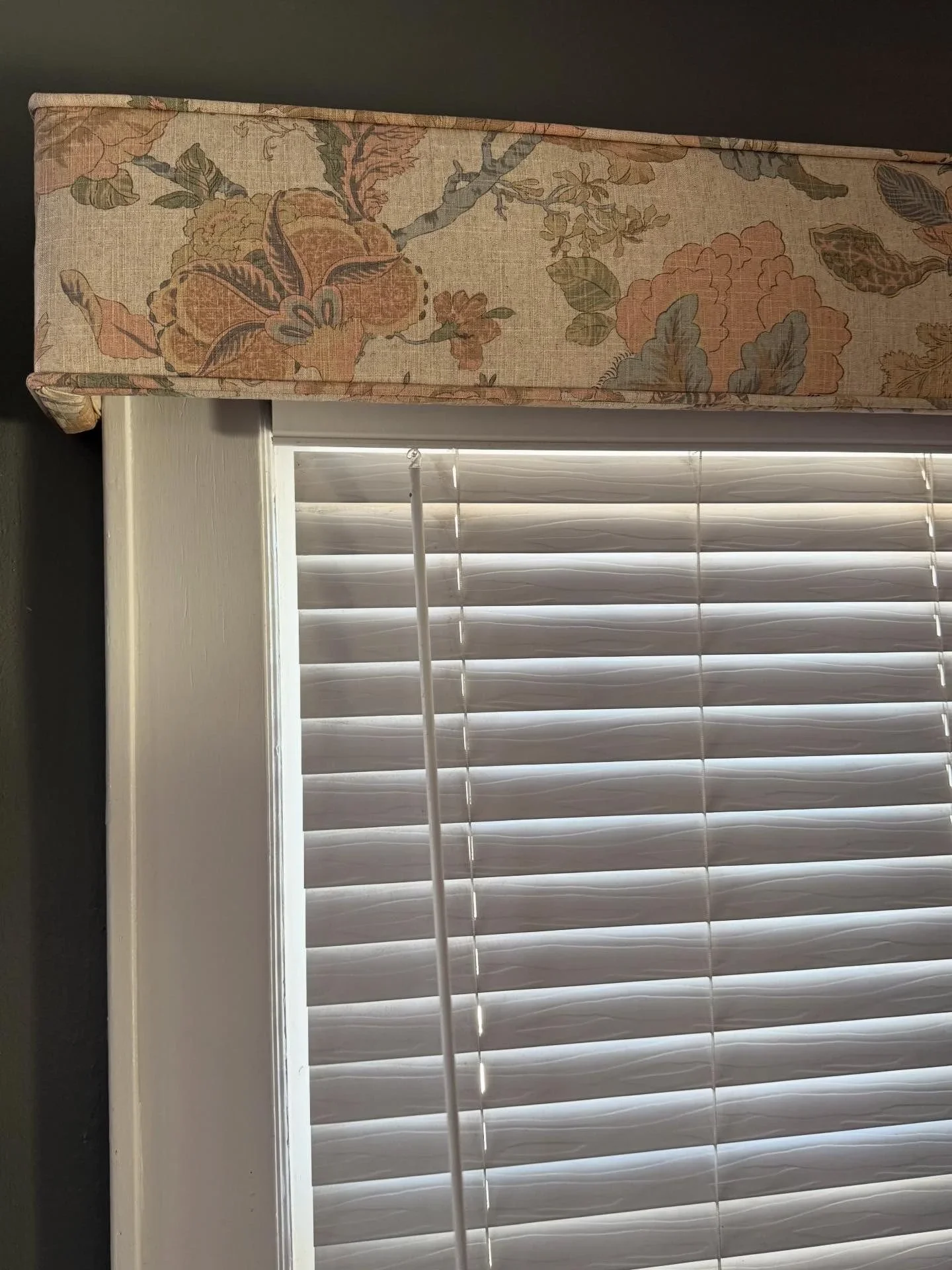 Nutley, New Jersey- Custom Cornice Using Our Supplied “Nicole Floral” Fabric