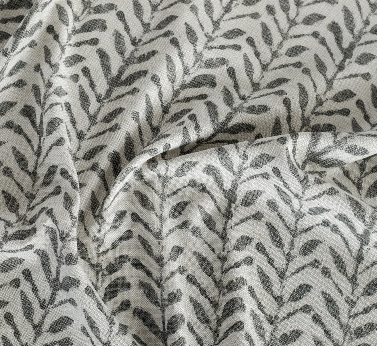 black vines floral fabric