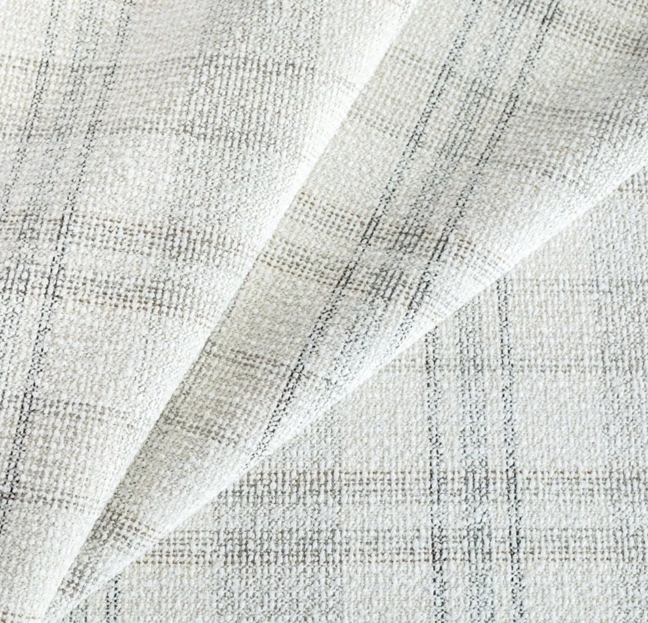 white plaid home decor fabric