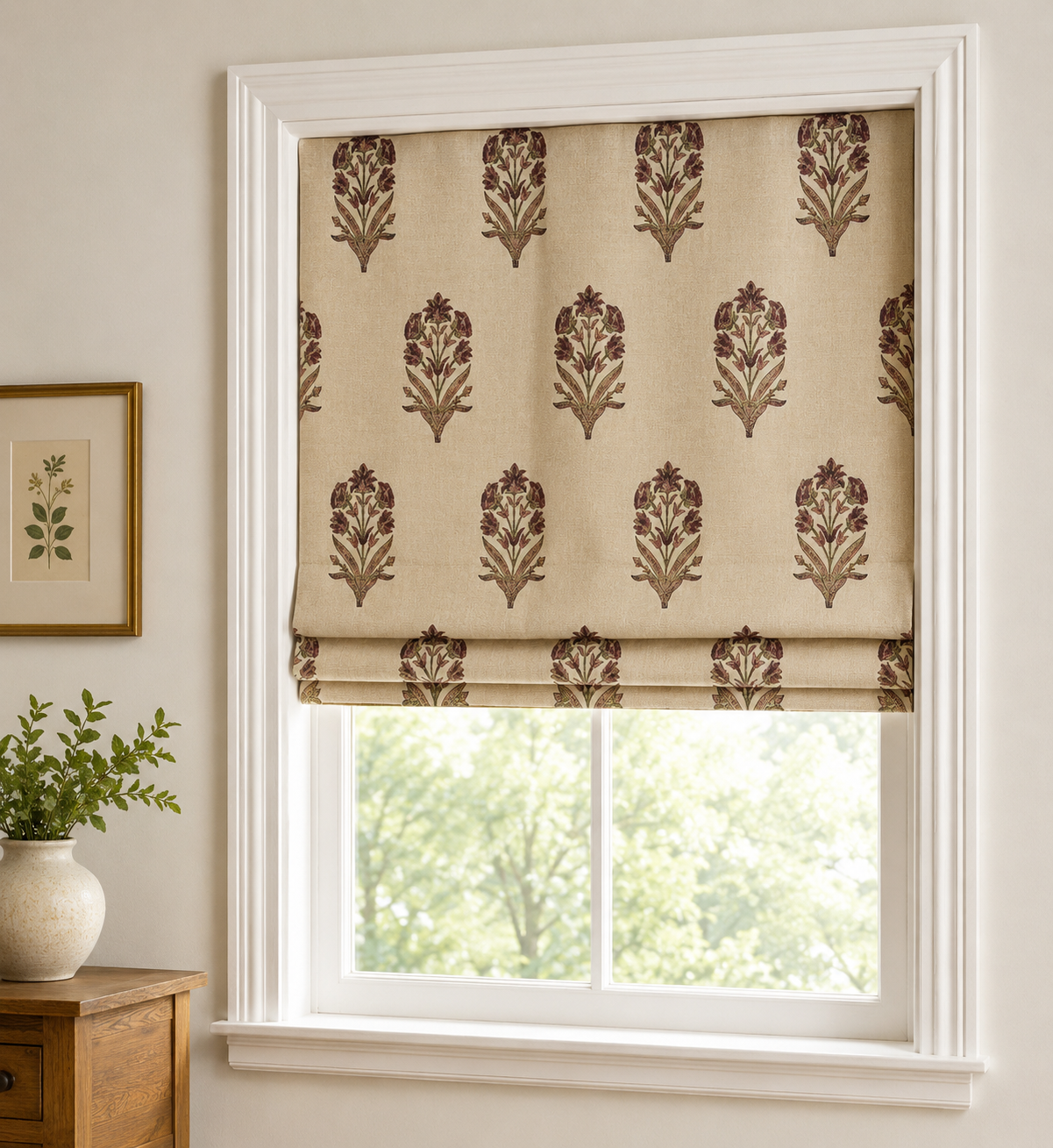 Custom Roman Shade Made With Elinor Pottery Barn Fabric, Fabric and Labor included