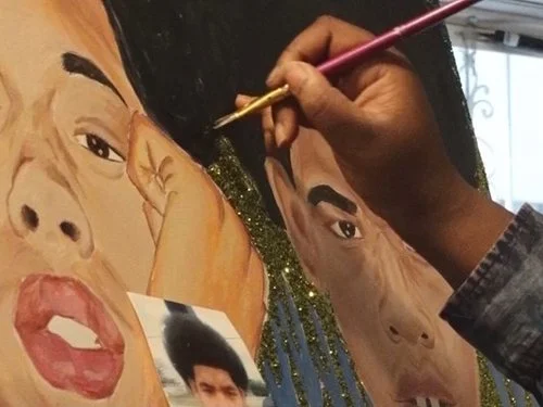Jaylin Stewart paints portraits of homicide victims. 