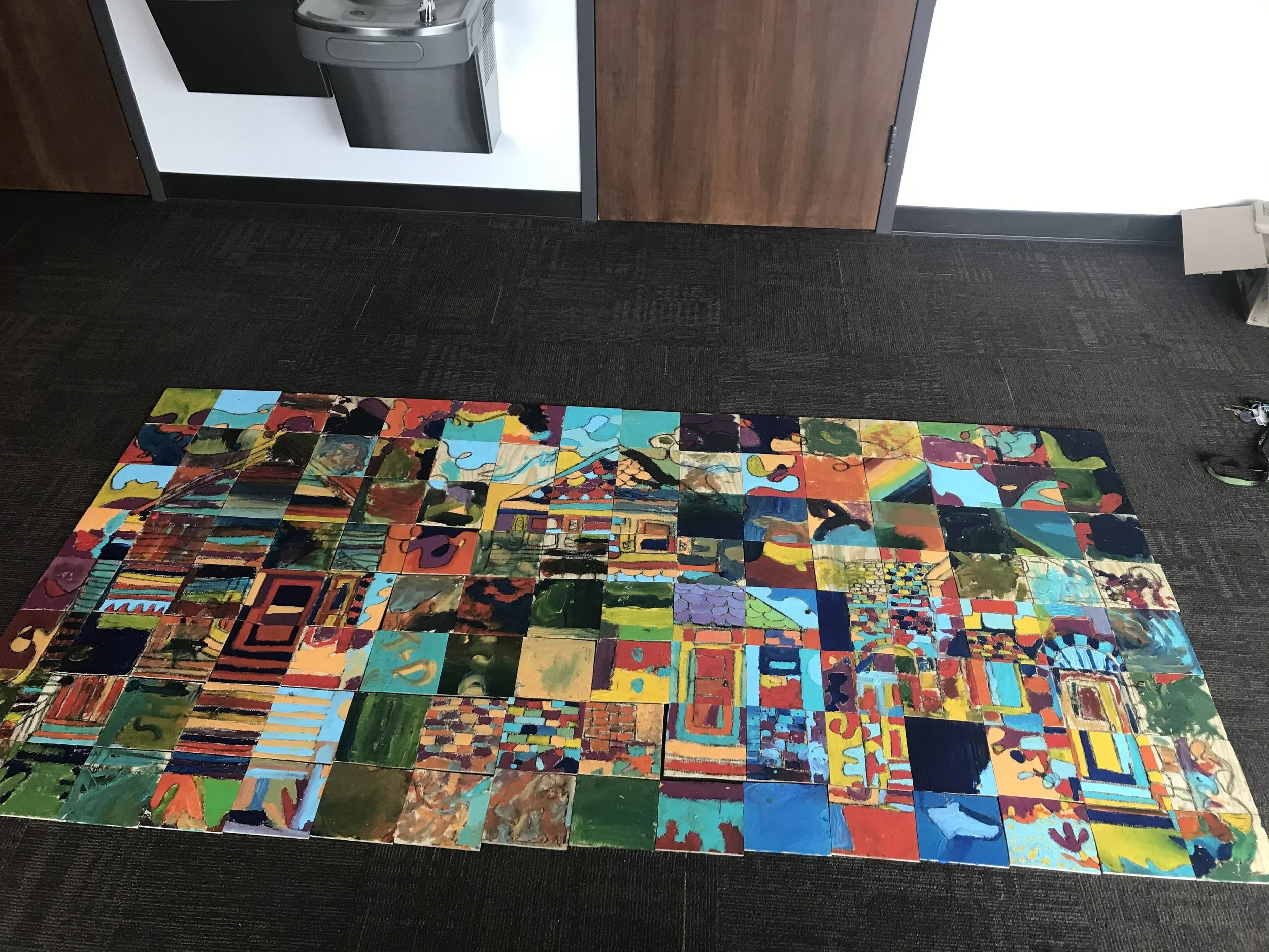  The reassembled painted squares after the Fall Festival.  