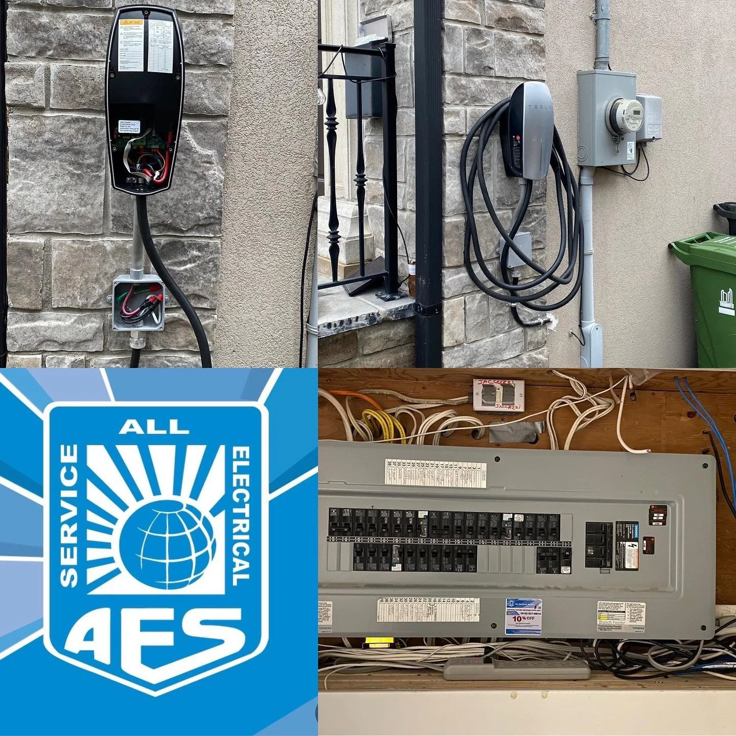 All ElectricalService - Install Tesla Charger Station outdoor location. Call or Text Us for Free Estimate 416-357-8614  www. all-electrical-service.com/gallery  #electricalservice
