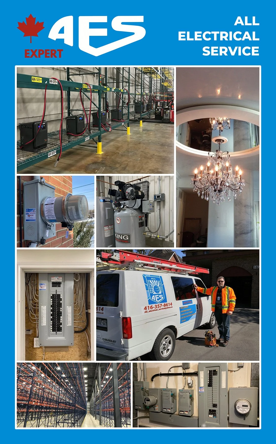All Electrical Service professional electrician portfolio featuring residential and industrial project examples.