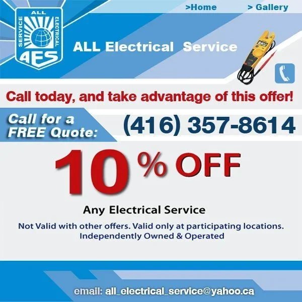 All Electrical Service discount coupon - $10 OFF valid at participating locations