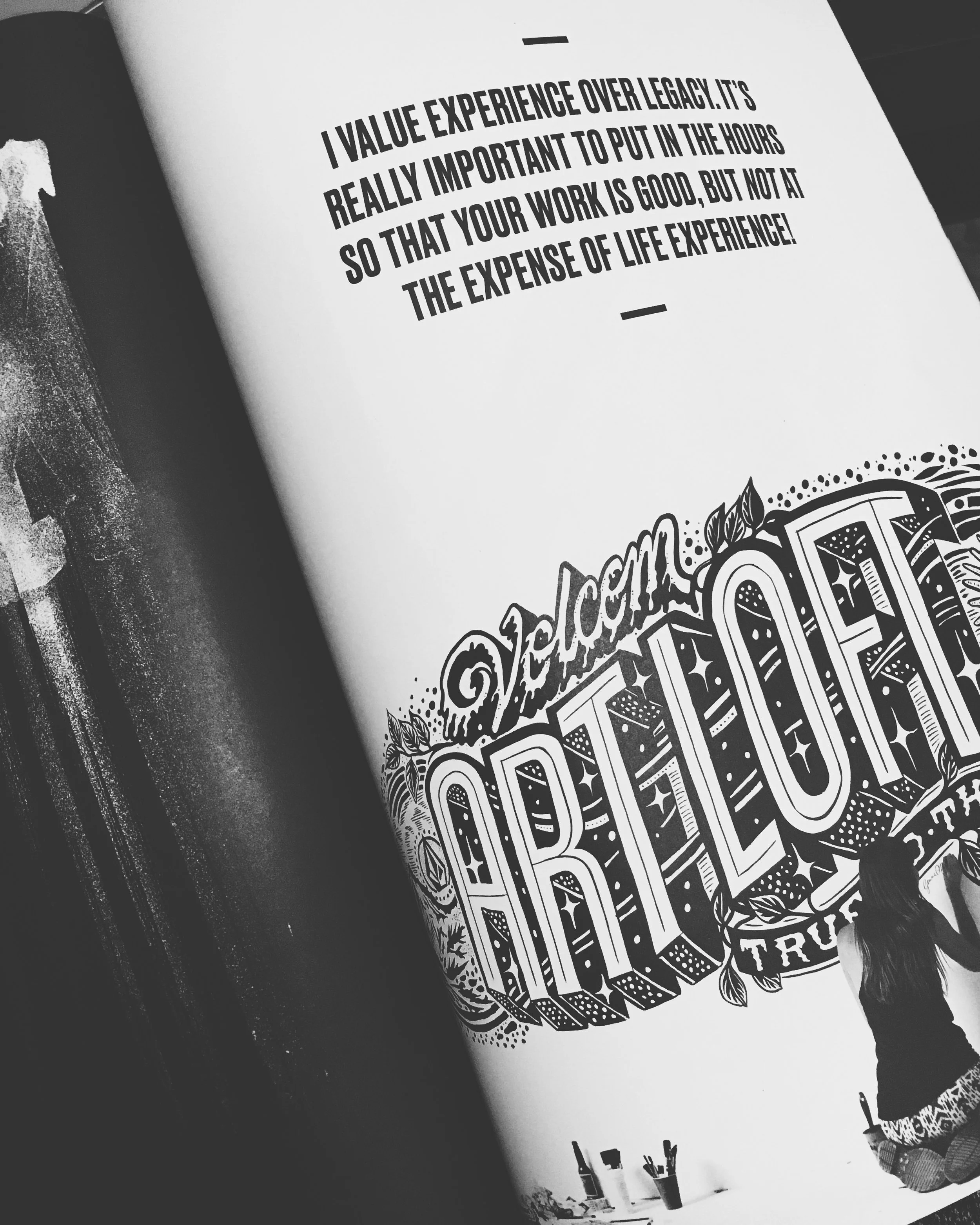Gemma O'Brien . Typographic art genius. This picture is a page from from the latest The Great Discontent and more or less sums up what she talked about at one of the general sessions on Tuesday afternoon.