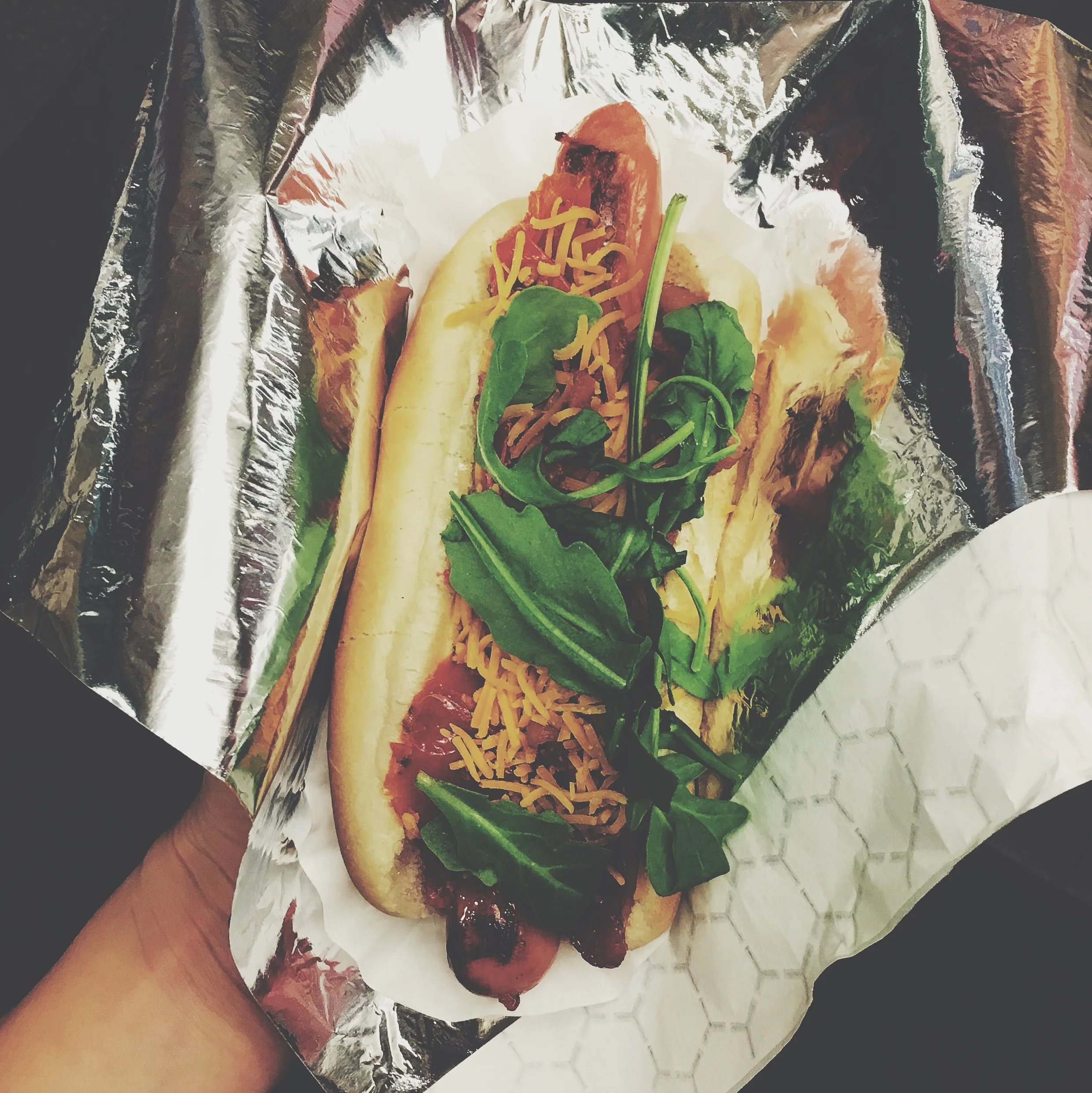 Fancy hot dog at Haute Doggery for dinner Tuesday night. This is Vegas.