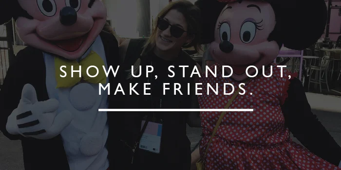 After a talk about marketing and 'making friends' ... I made some friends on my lunch break. Ran into a sketchy Vegas version of Mickey and Minnie.