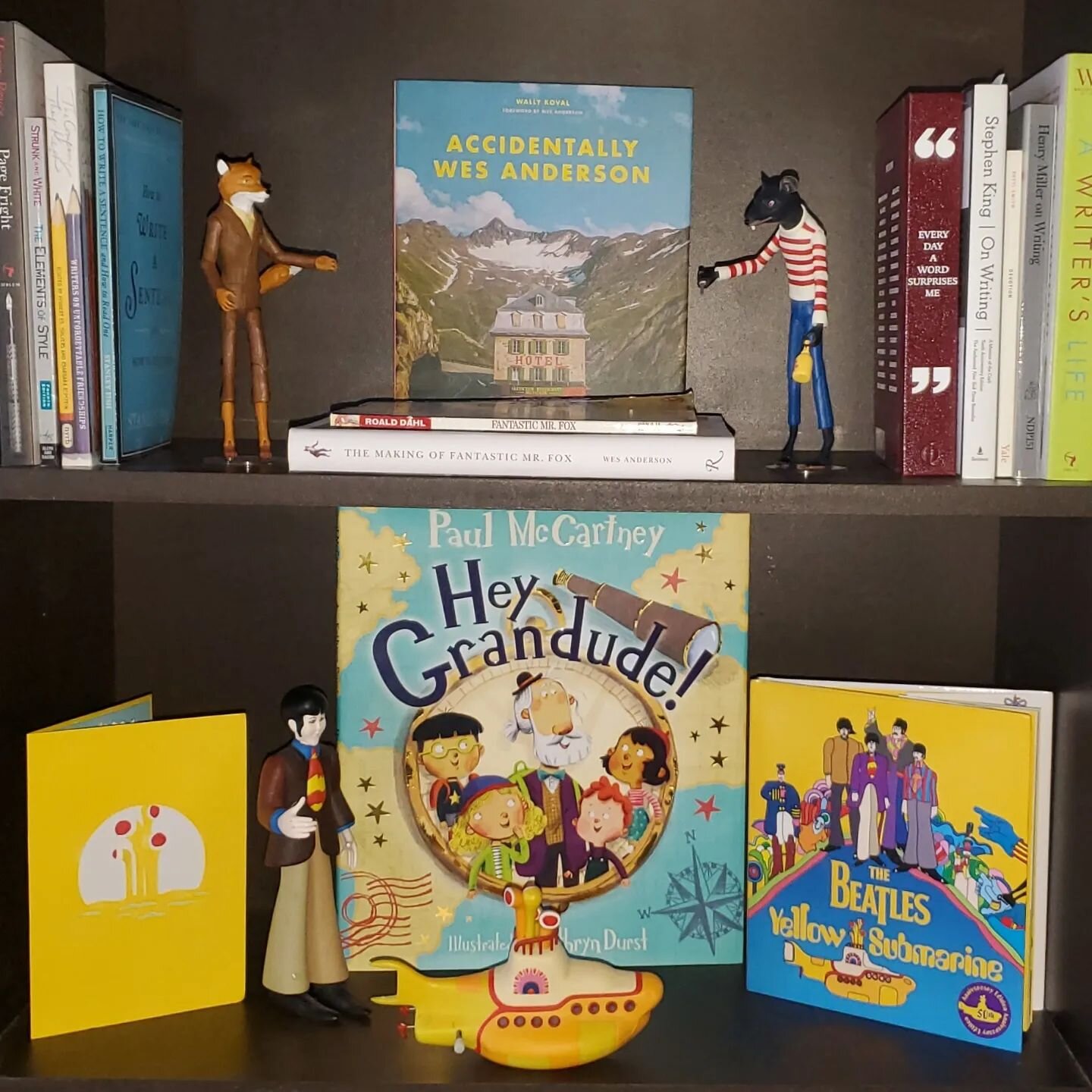 Inspired by @penguinteenca and @sincerely.syl to share my favourite #shelfie for #shelfiesunday. #heygrandude #paulmccartney #fantasticmrfox #wesanderson #bookstagram